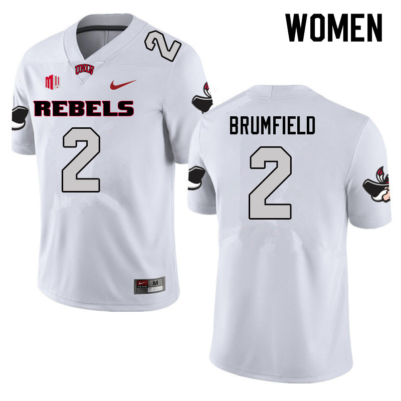 Women #2 Doug Brumfield UNLV Rebels College Football Jerseys Sale-White